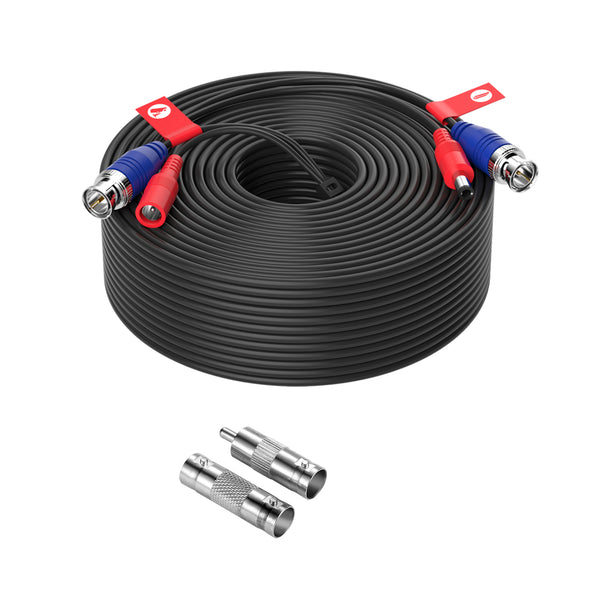 60ft 18m All in One Video Power Cable,BNC Extension Cable,Surveillance Camera Cables