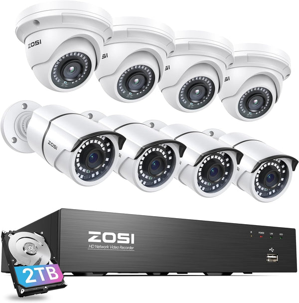 C261/C429 5MP PoE Security System + 4K 8-Channel PoE NVR + 2TB Hard Drive