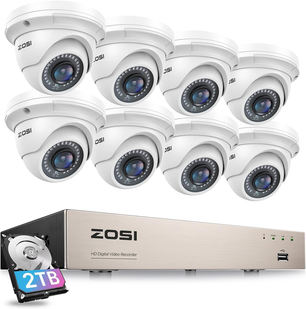 C429 5MP 8Cam PoE Security Camera System + 2TB HDD